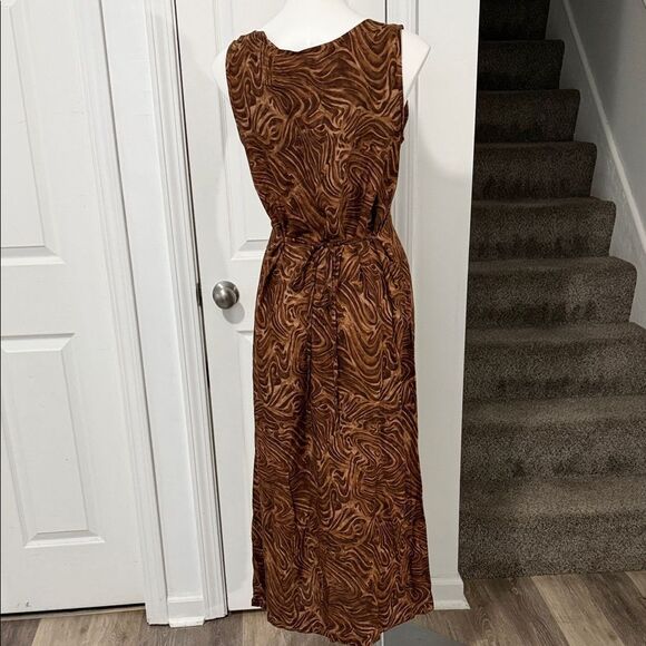 Jane Ashley Y2K Brown Swirl Maxi Dress Size Medium - Picture 2 of 6
